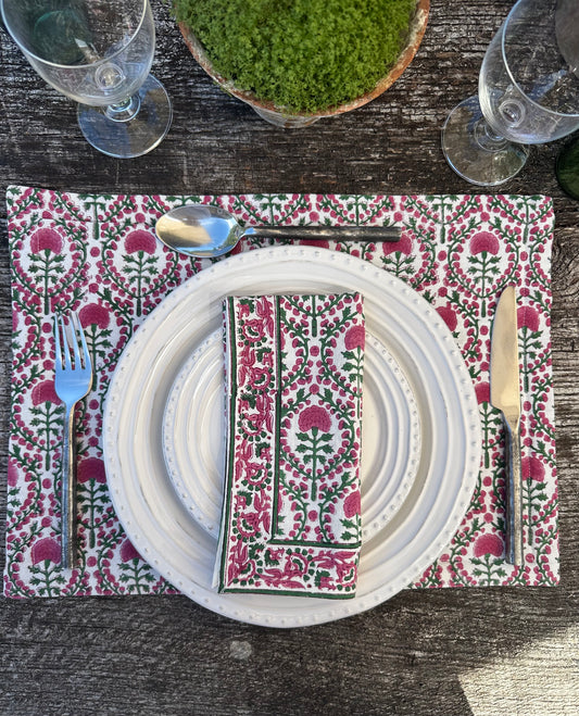 PINK AND GREEN REVERSIBLE PLACEMAT