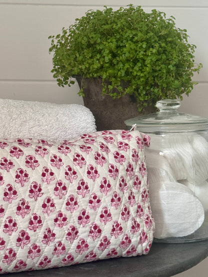 PINK BOOTY FLORAL MAKEUP BAG