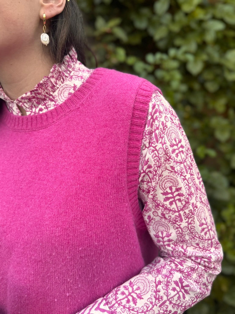 PINK REVERSE TRELLIS SHIRT