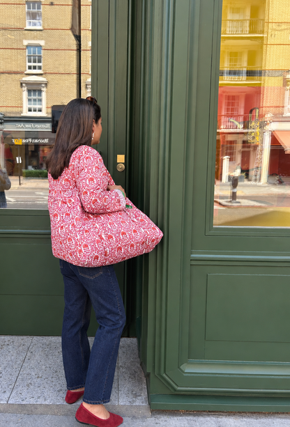 ORANGE AND PINK TRELLIS REVERSIBLE JACKET