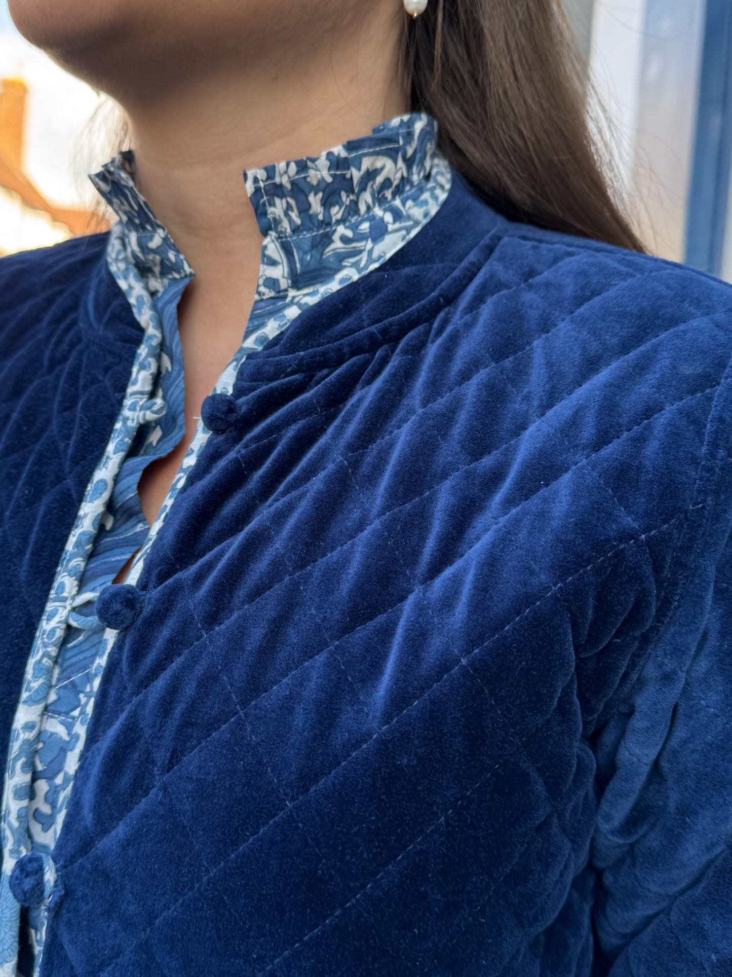 BLUE GEOMETRIC LOTTIE DRESS