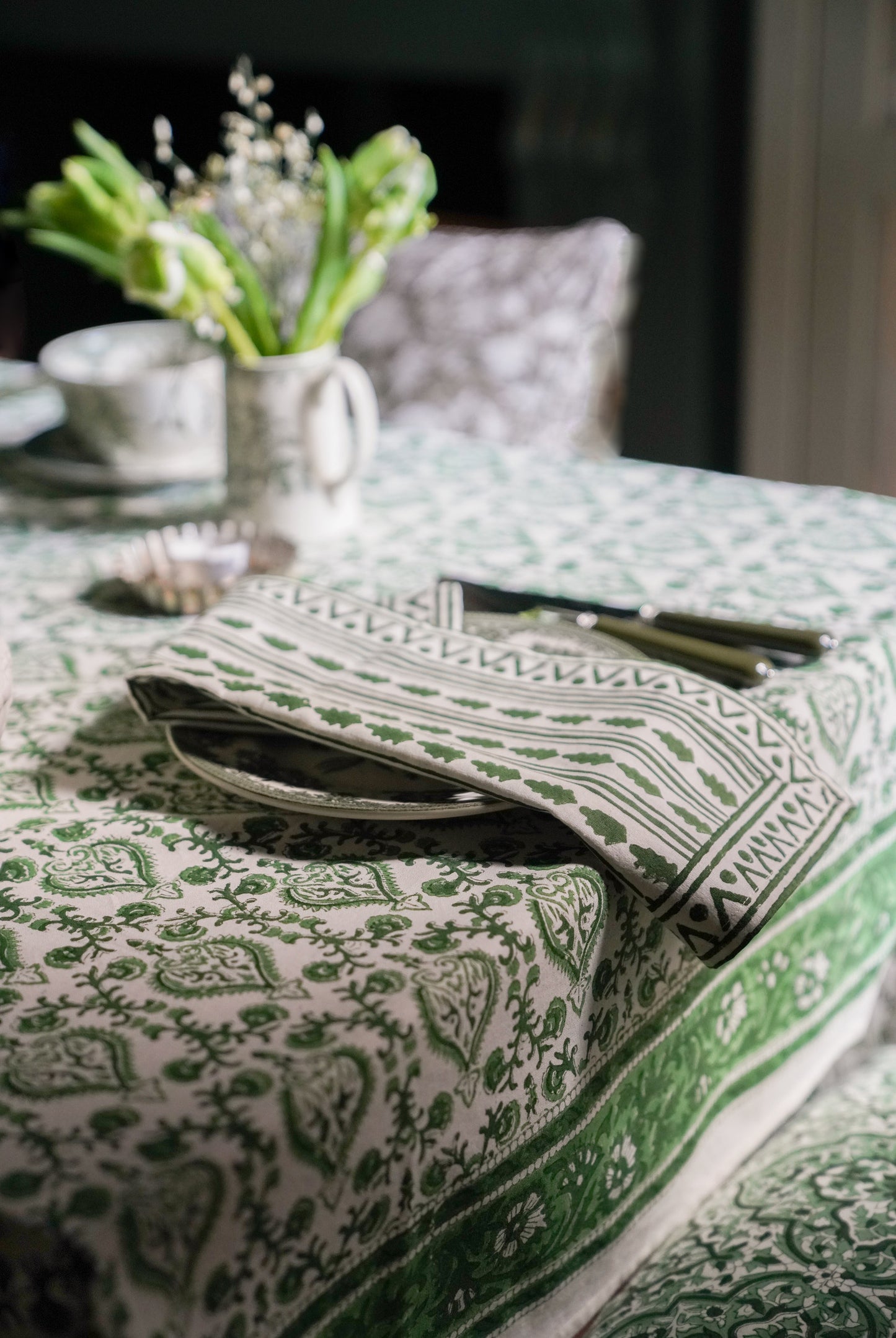 GREEN ACE TABLECLOTH