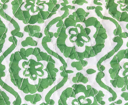 GREEN SPIRAL FLORAL TINY MAKEUP BAG