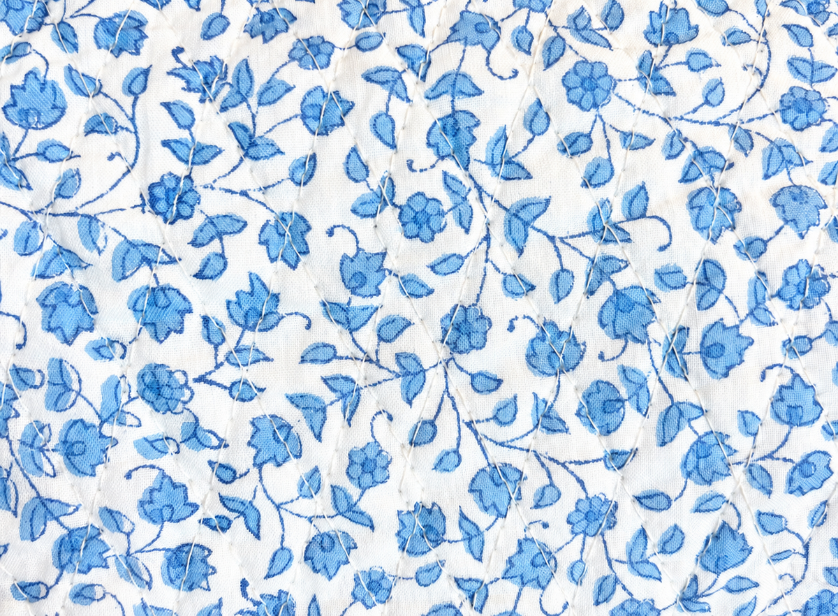 BLUE DITSY TINY MAKEUP BAG