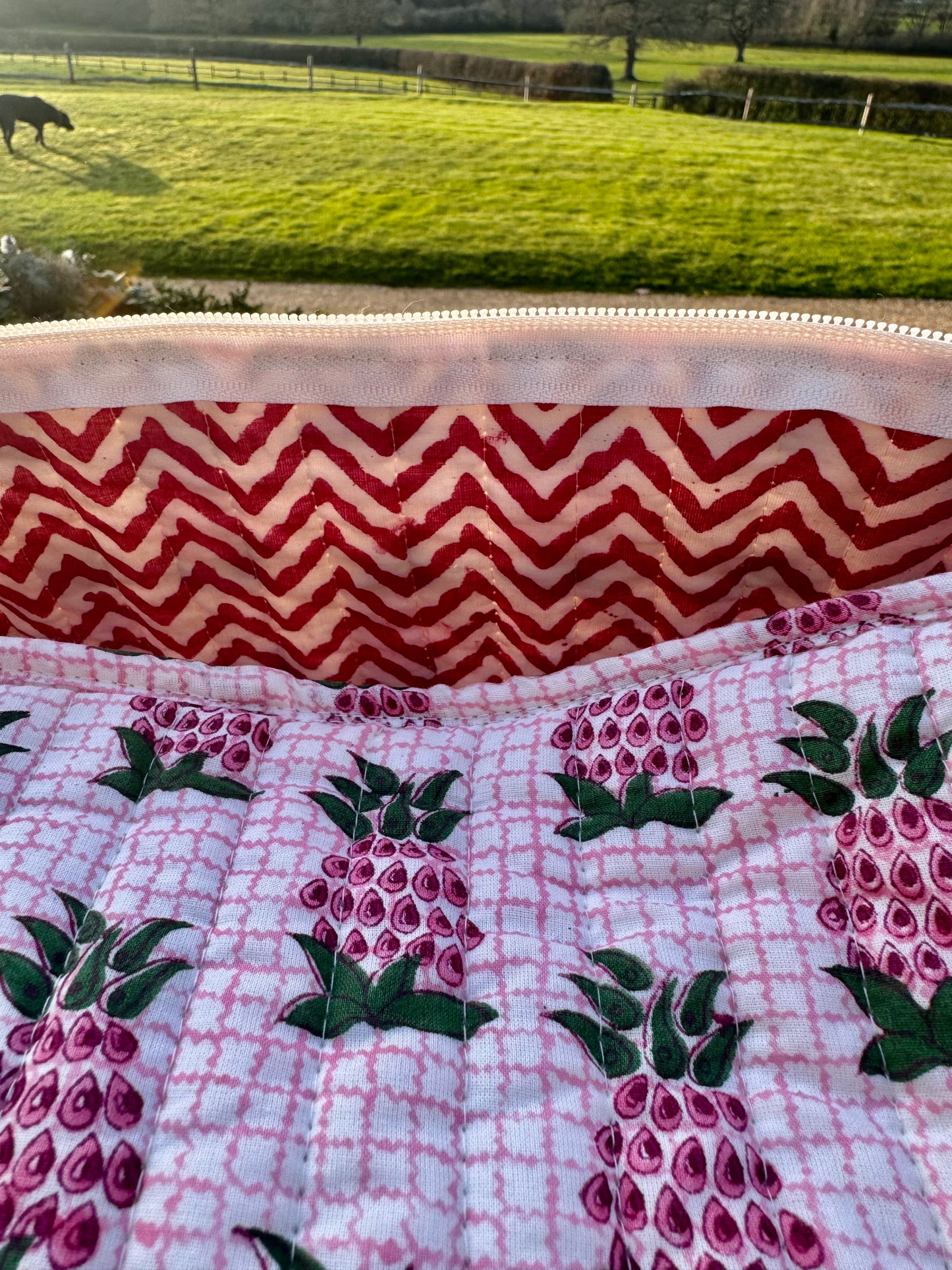 Pink and Green Pineapple Weekend Bag
