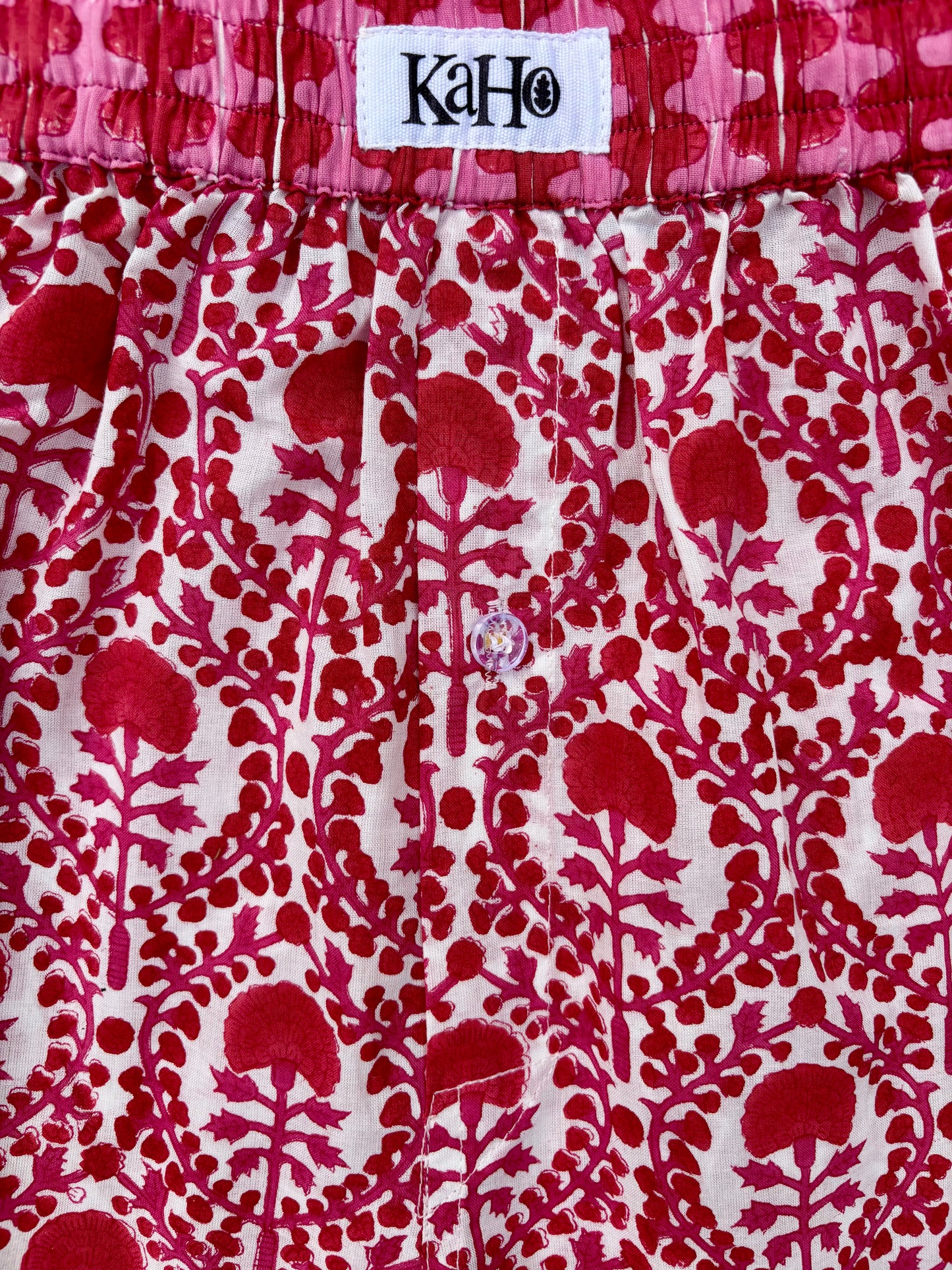 PINK AND RED TRELLIS BOXER SHORTS