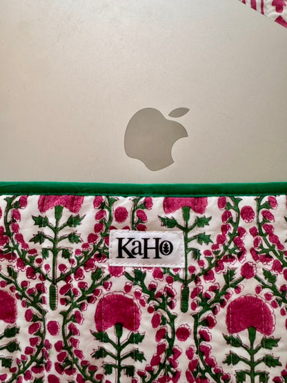 Pink and Green Trellis Laptop Case