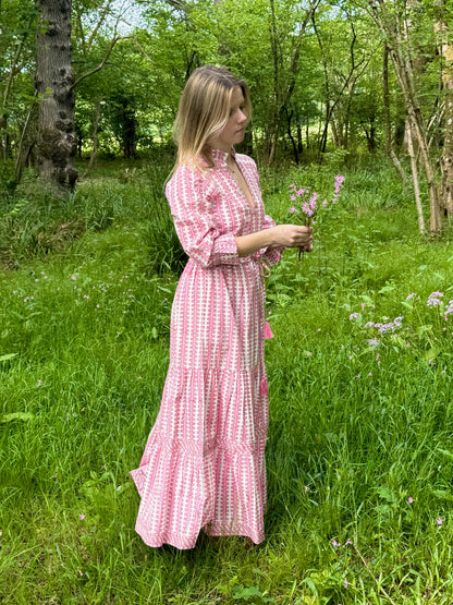 PINK HONEYCOMB LOTTIE DRESS