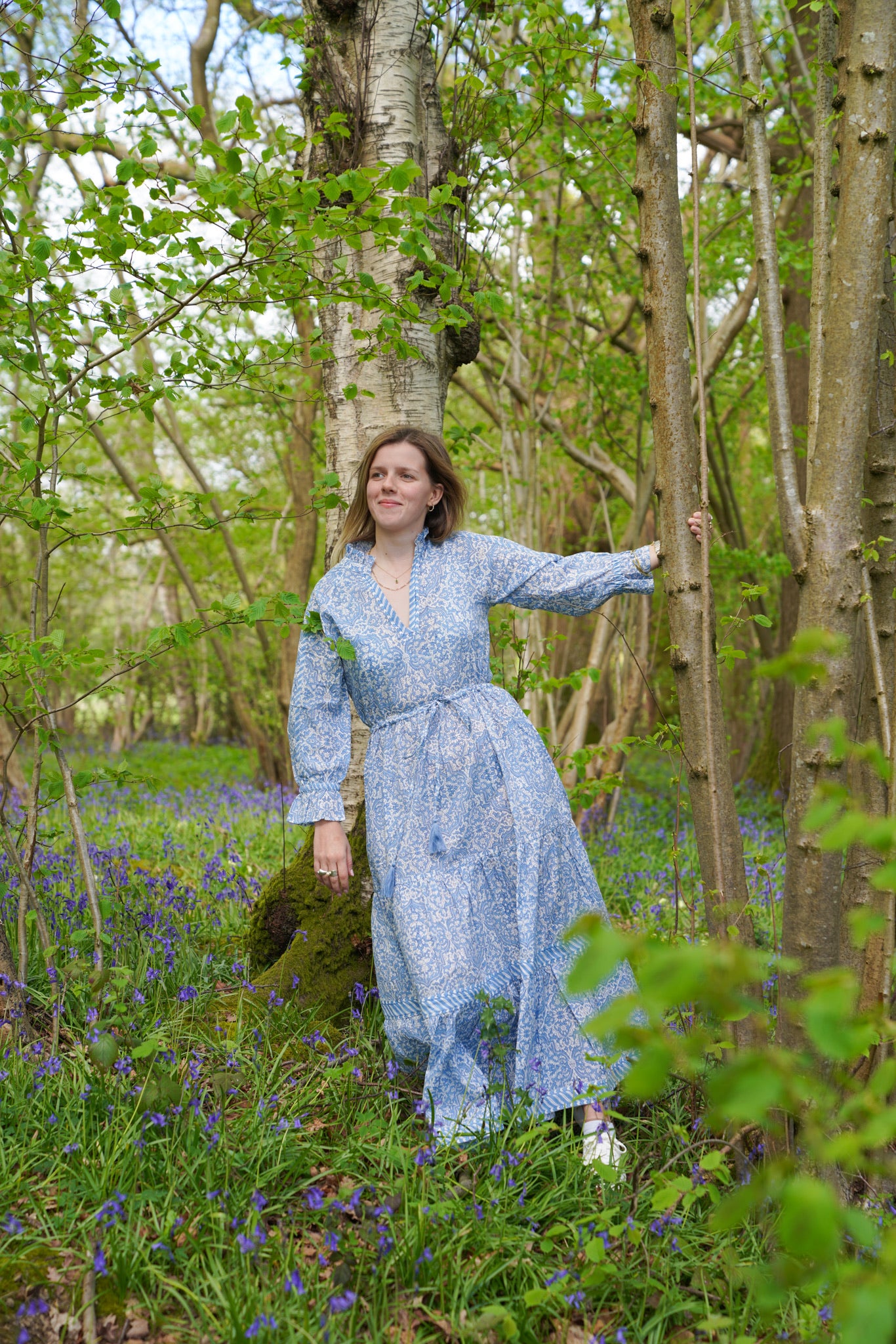 PALE BLUE GEOMETRIC LOTTIE DRESS