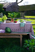 PINK AND GREEN TRELLIS TABLECLOTH