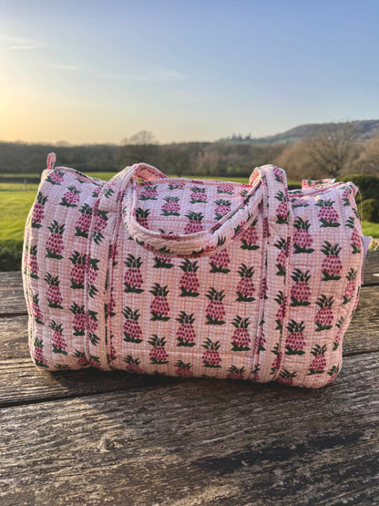 Pink and Green Pineapple Weekend Bag