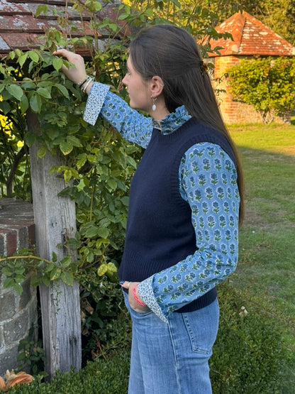 BLUE AND GREEN FLORAL SHIRT