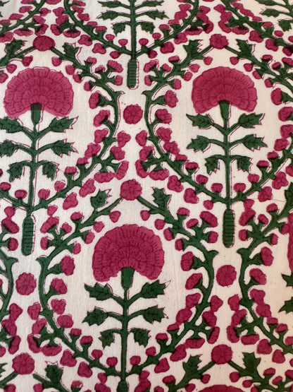 Pink and Green Trellis Cushion