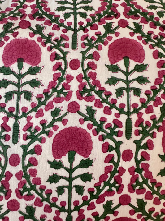 Pink and Green Trellis Cushion
