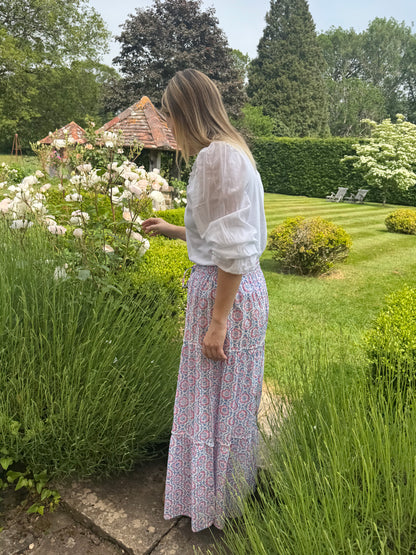 PINK AND BLUE SPIRAL SKIRT