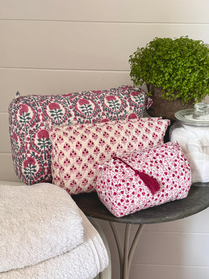 PINK BOOTY FLORAL MAKEUP BAG