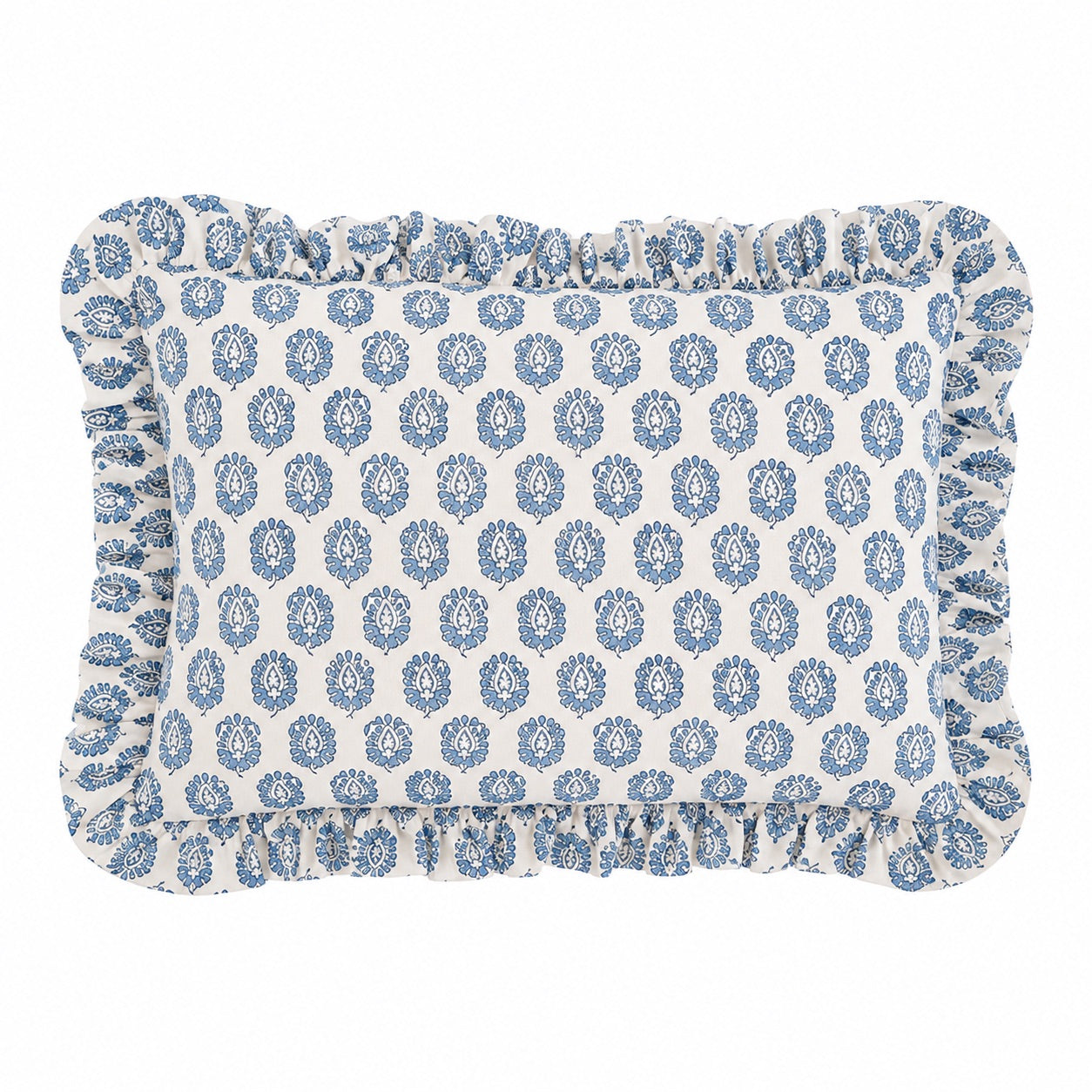 BLUE AMBI FRILLY CUSHION