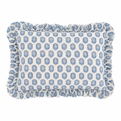 BLUE AMBI FRILLY CUSHION