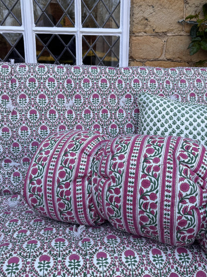 PINK AND GREEN TRELLIS BENCH QUILT