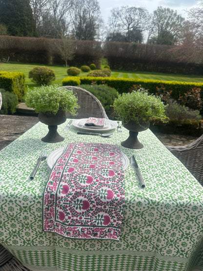 PINK AND GREEN TRELLIS NAPKINS