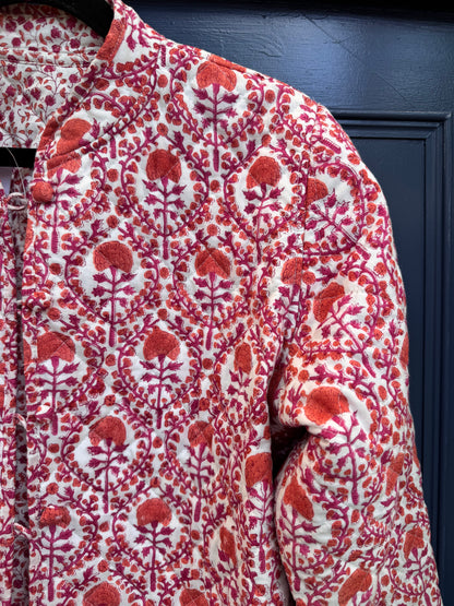 ORANGE AND PINK TRELLIS REVERSIBLE JACKET