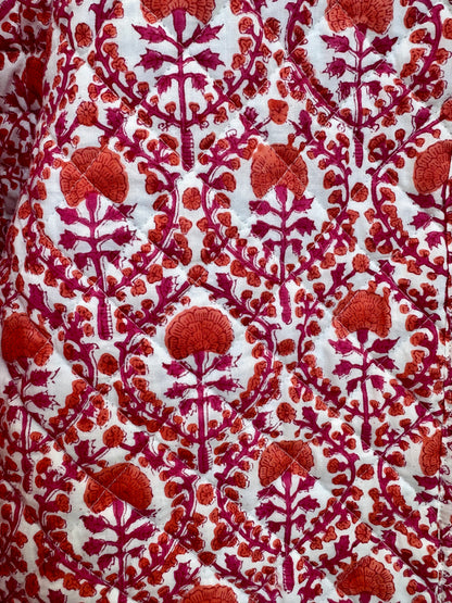 ORANGE AND PINK TRELLIS REVERSIBLE JACKET