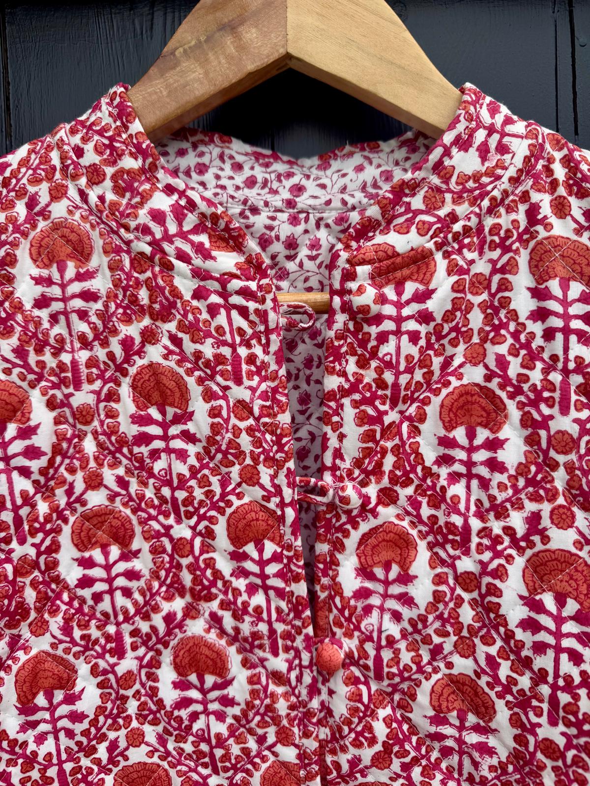 ORANGE AND PINK TRELLIS REVERSIBLE JACKET