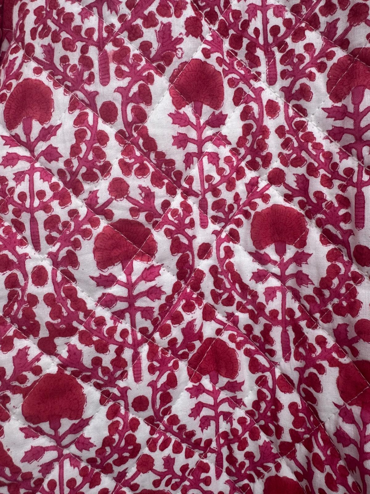 RED AND PINK TRELLIS REVERSIBLE JACKET