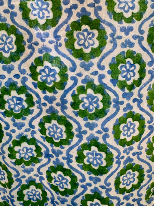 BLUE AND GREEN SPIRAL FLORAL FLORENCE DRESS