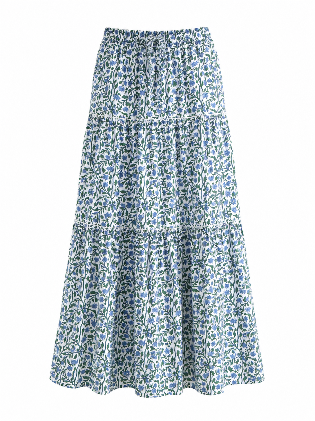 BLUE AND GREEN CLIMBING FLORAL SKIRT