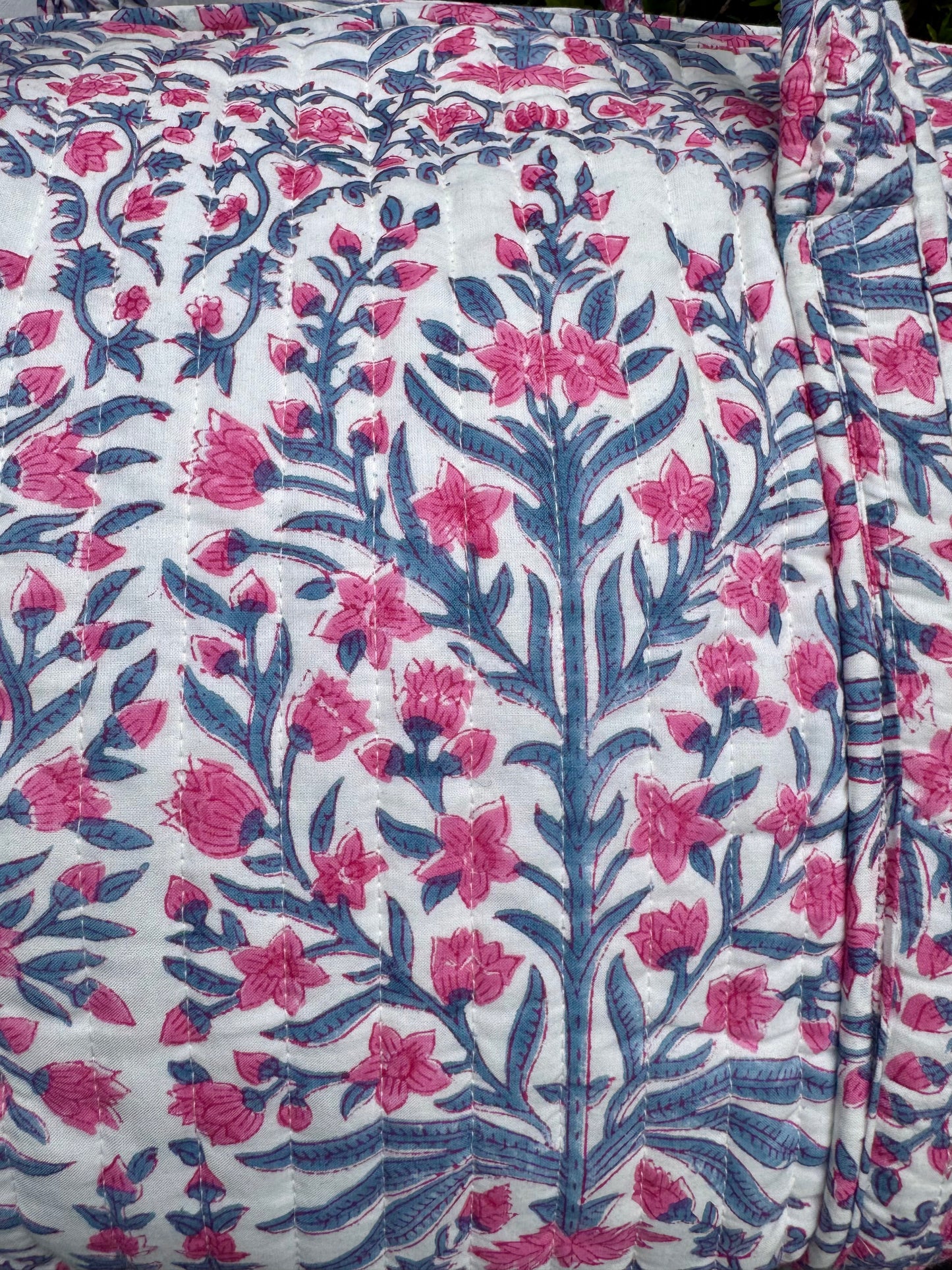 PINK AND BLUE BUTAH WEEKEND BAG