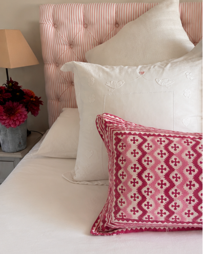 PINK ZIG ZAG BOLSTER CUSHION