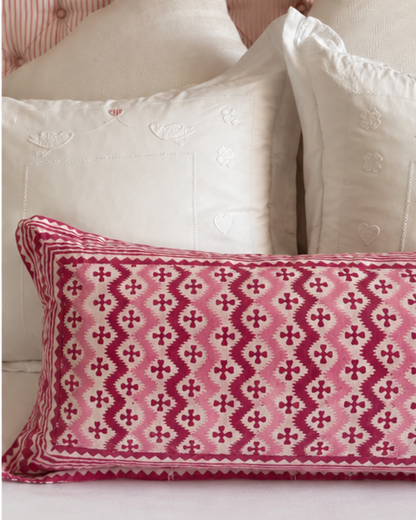 PINK ZIG ZAG BOLSTER CUSHION