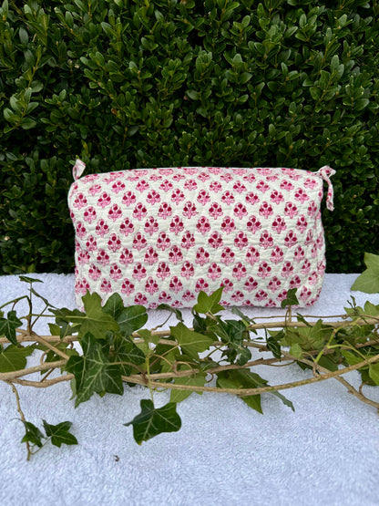 PINK BOOTY FLORAL MAKEUP BAG