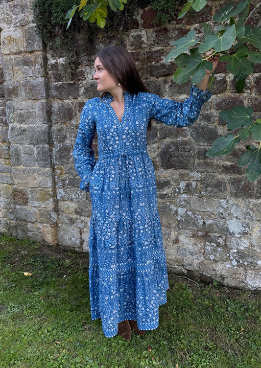 DEEP BLUE BUTAH LOTTIE DRESS