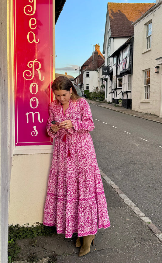 PINK GEOMETRIC LOTTIE DRESS