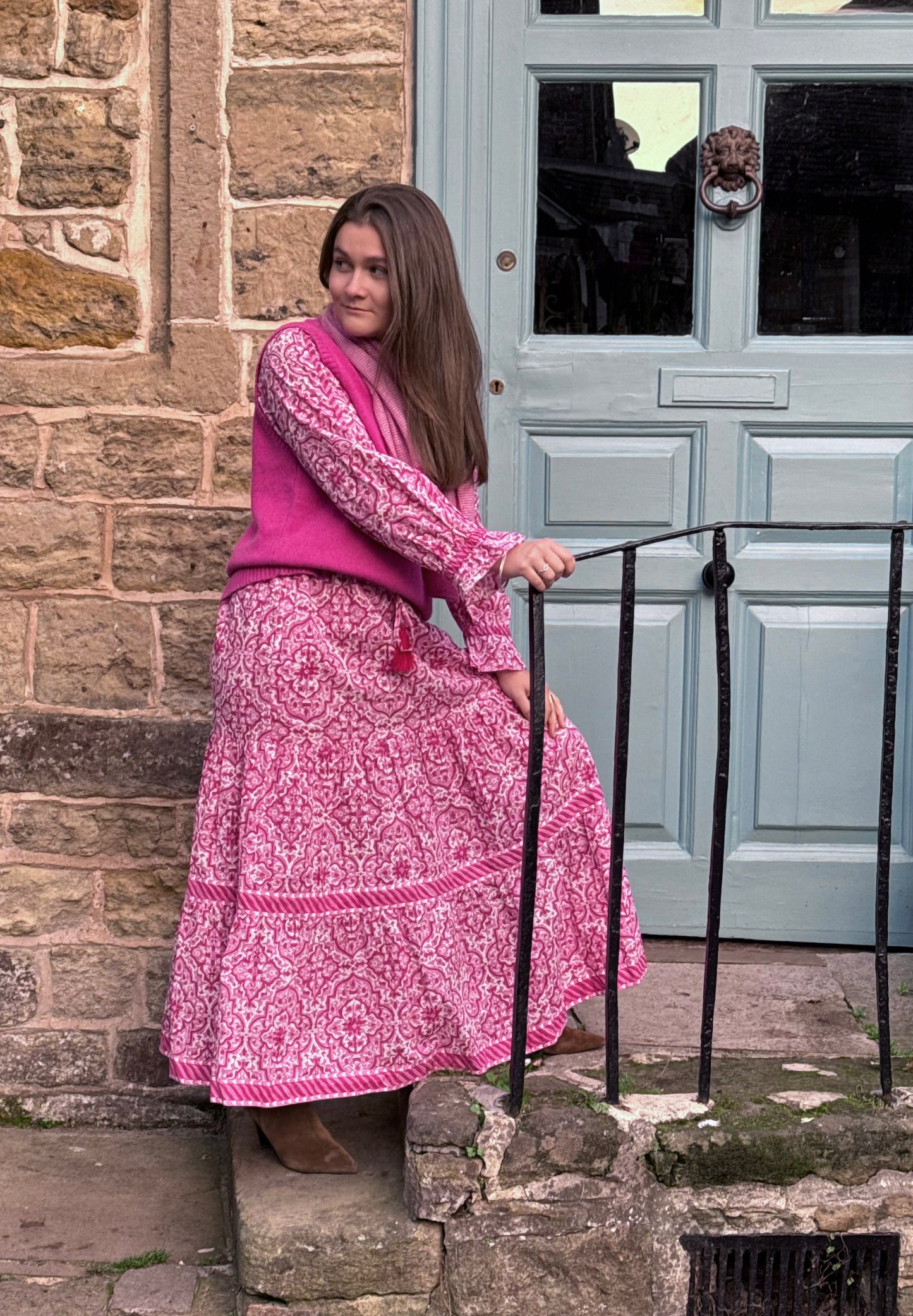 PINK GEOMETRIC LOTTIE DRESS