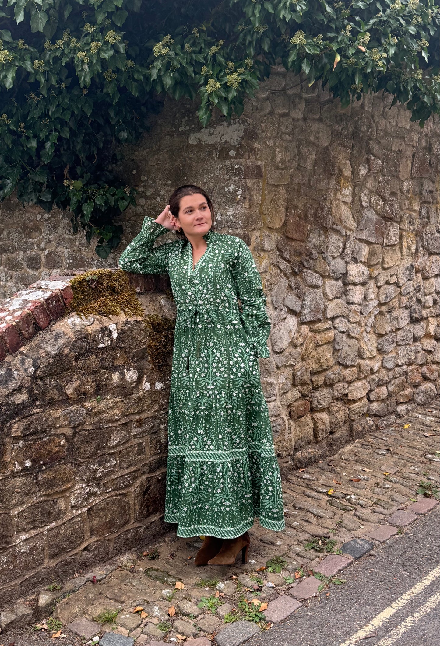 DEEP GREEN BUTAH LOTTIE DRESS