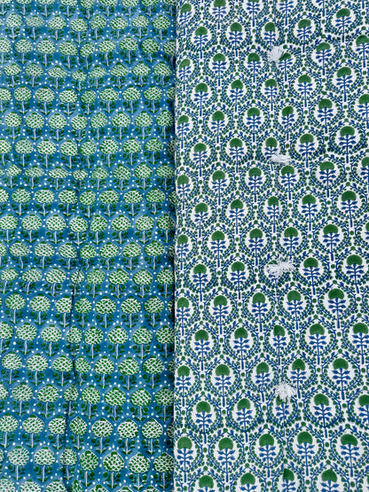 BLUE AND GREEN ARTICHOKE BENCH QUILT