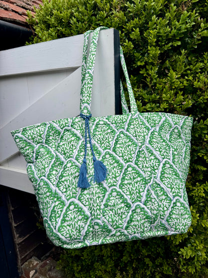 BLUE AND GREEN TILE SHOULDER BAG