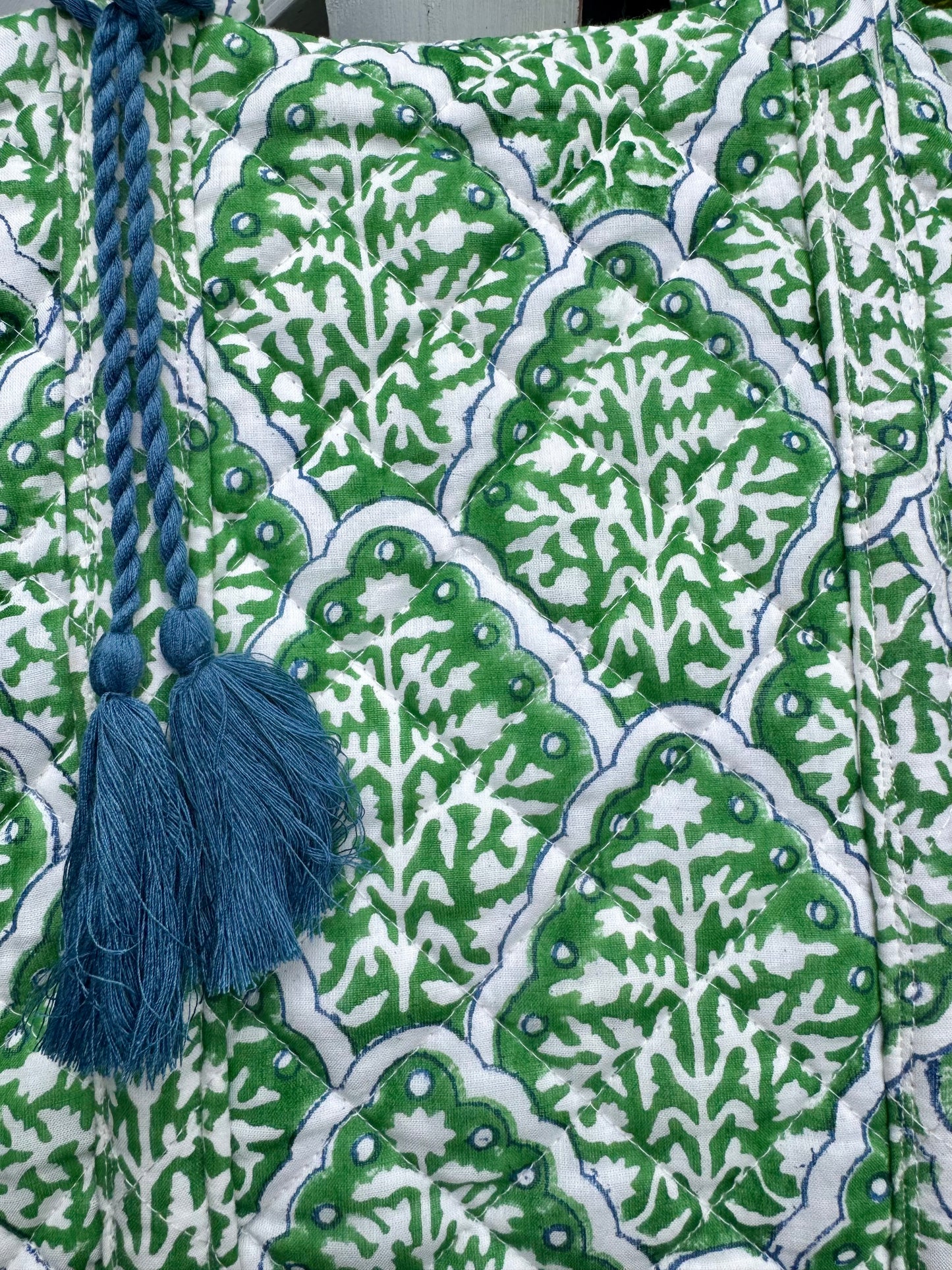 BLUE AND GREEN TILE SHOULDER BAG