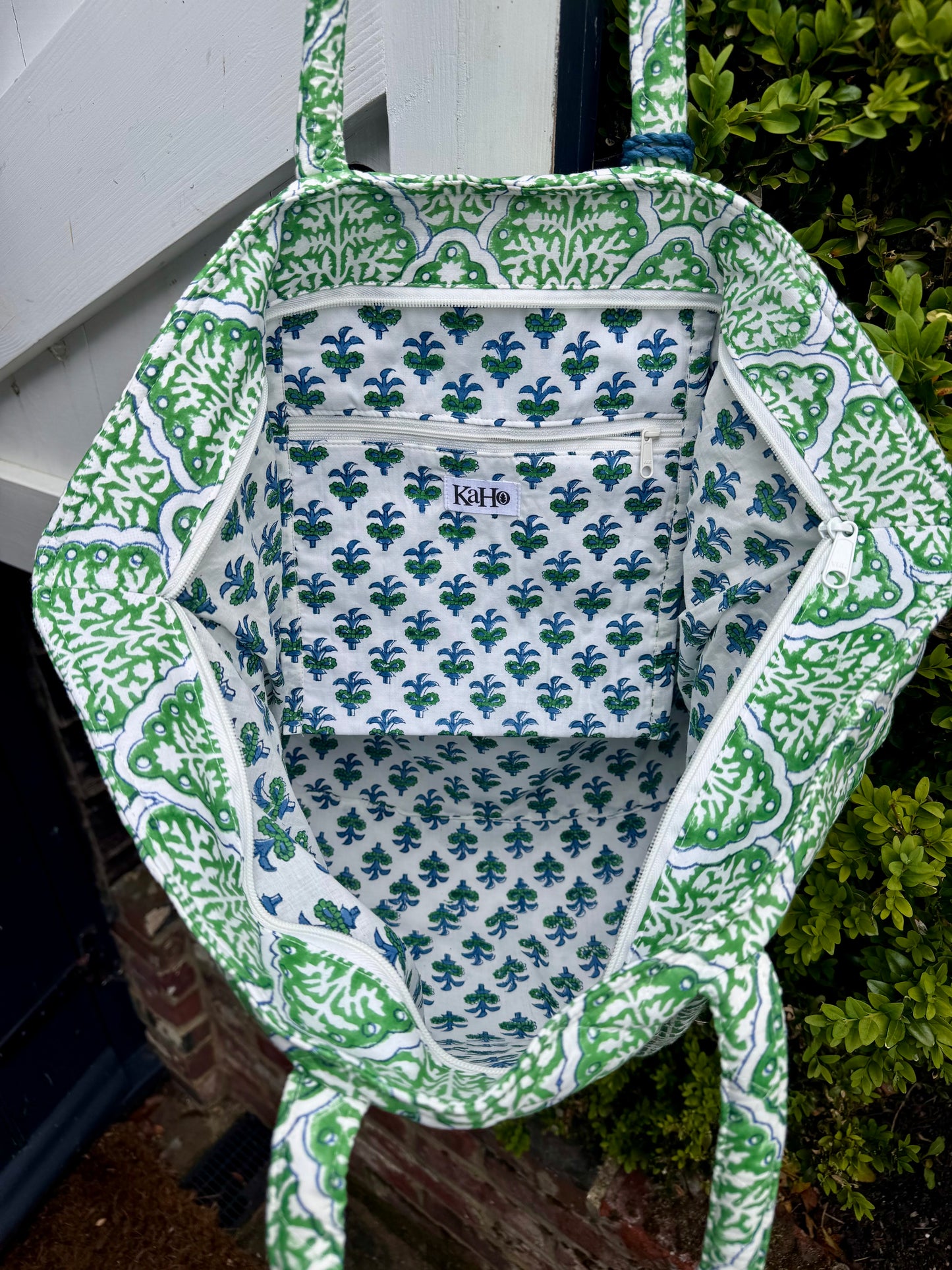 BLUE AND GREEN TILE SHOULDER BAG