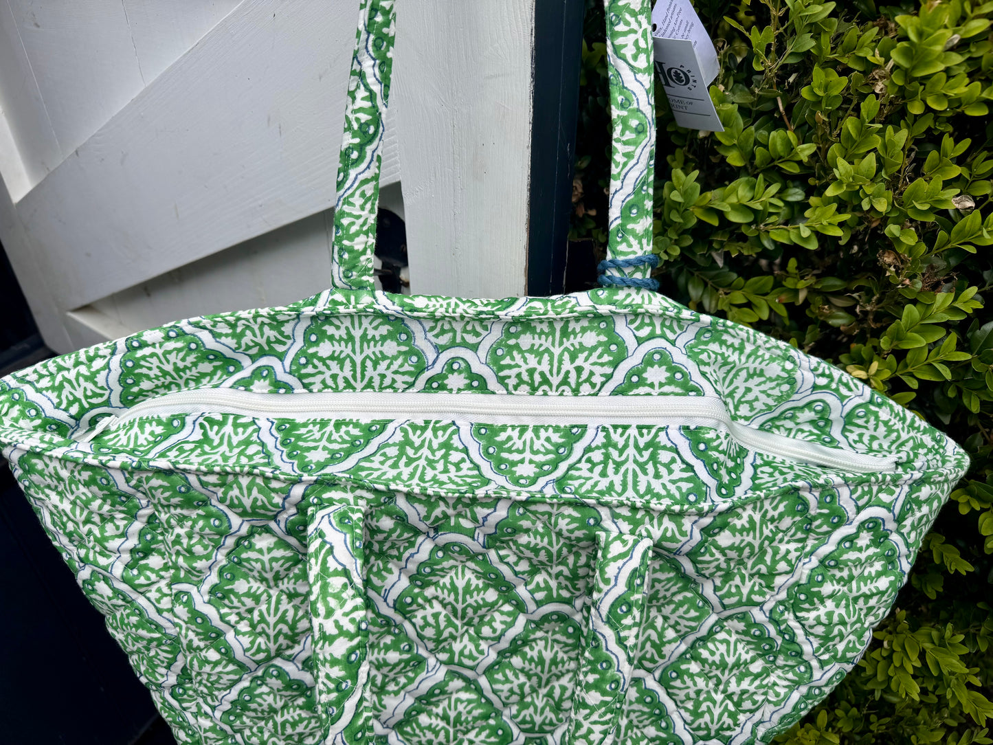BLUE AND GREEN TILE SHOULDER BAG