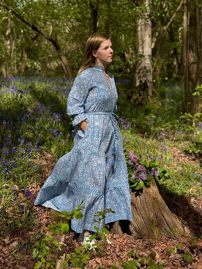 PALE BLUE GEOMETRIC LOTTIE DRESS