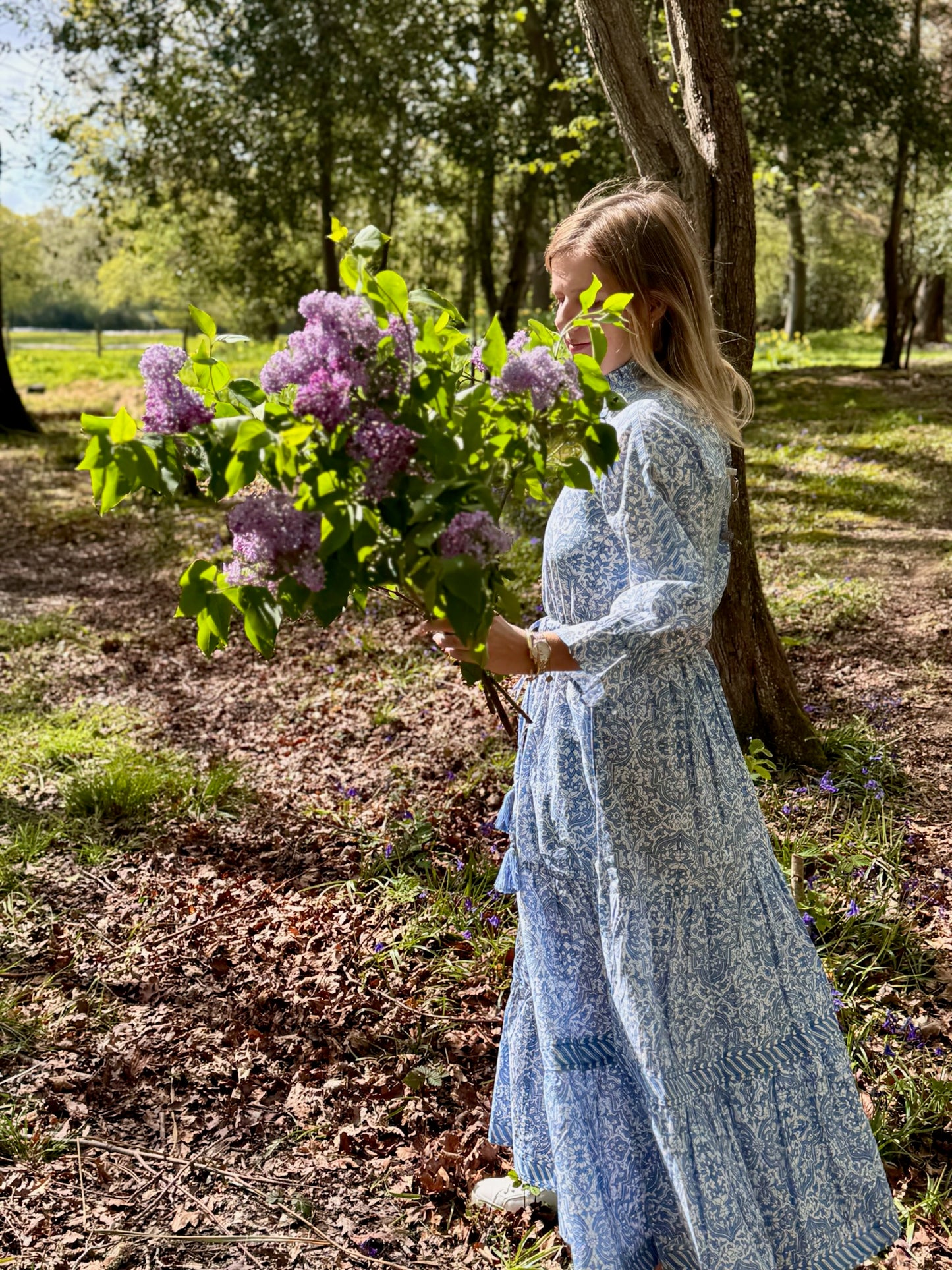 PALE BLUE GEOMETRIC LOTTIE DRESS