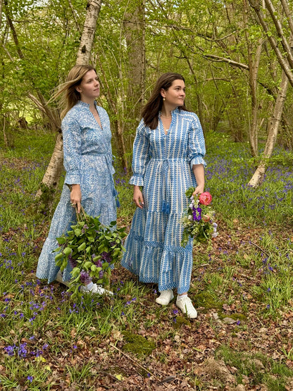BLUE HONEYCOMB LOTTIE DRESS