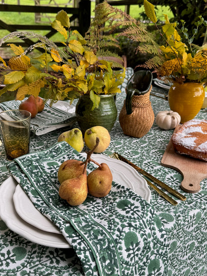 GREEN TRELLIS TABLECLOTH
