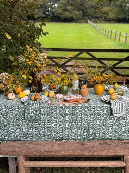 GREEN TRELLIS TABLECLOTH