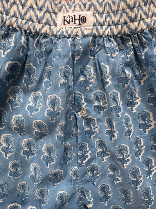 BLUE FLORAL BOXER SHORTS
