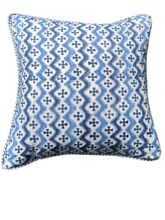 BLUE ZIG ZAG CUSHION